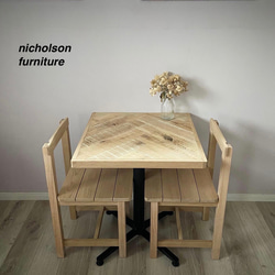 【 セール品 】テーブル＆チェア３点セット販売  ラスティックオーク　アイアン脚　ヴィンテージ風 2枚目の画像