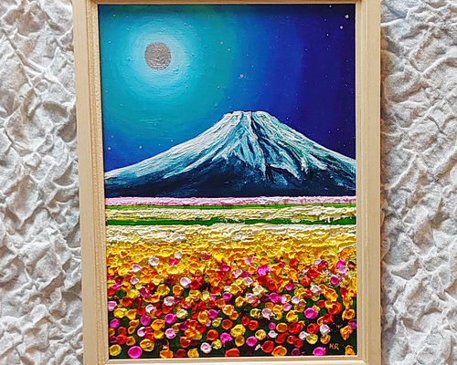 開運 風水画 お花畑の少女 油絵