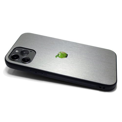 まるで金属のようなiPhoneケース】iPhoneケースカバー（シルバー）青