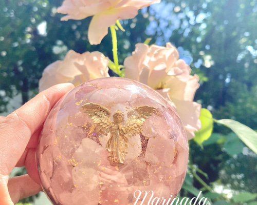 大天使アリエル 勇気と愛情を深める♡ 天使のオルゴナイト 直径8cm