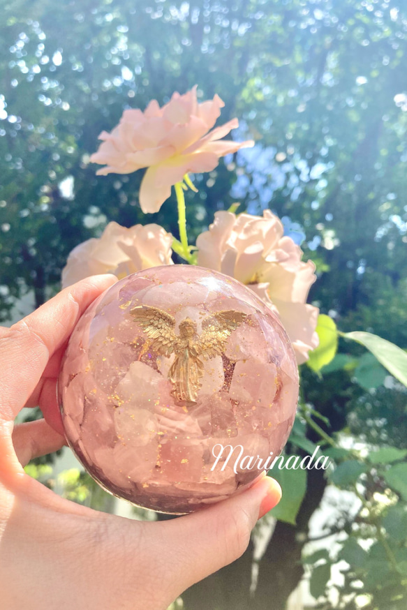 大天使アリエル 勇気と愛情を深める♡ 天使のオルゴナイト 直径8cm