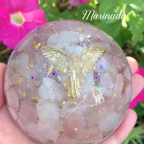 大天使アリエル 勇気と愛情を深める♡ 天使のオルゴナイト 直径8cm