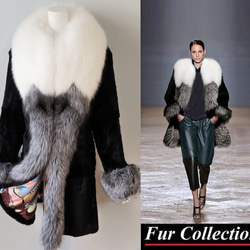 上品な躍動感を醸し出す☆極上ホワイト白フォックスファー＆シルバ