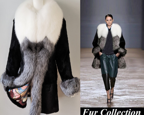 上品な躍動感を醸し出す☆極上ホワイト白フォックスファー＆シルバ