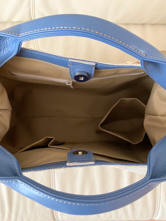 　日本製 Zess fino  ツイード×姫路レザートート 2WAY　秋冬にぴったりな感じのいい風合い♪ 13枚目の画像