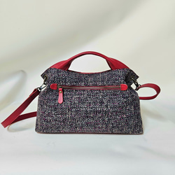 　日本製 Zess fino  ツイード×姫路レザートート 2WAY　秋冬にぴったりな感じのいい風合い♪ 5枚目の画像