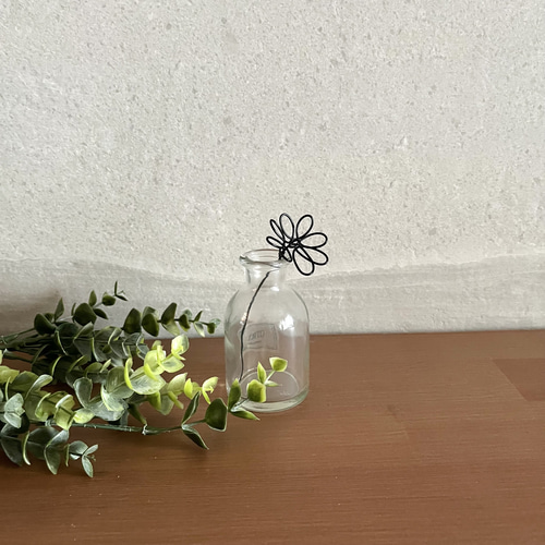 一筆書きのお花 一輪 ワイヤーアート 立体・オブジェ 針金堂