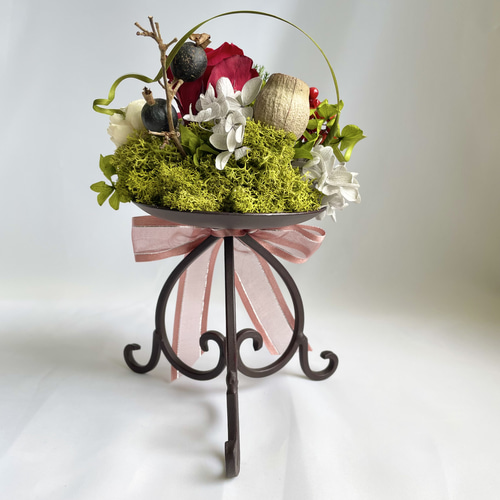 アイアンスタンドプリザアレンジ プリザーブドフラワー seed leaf53