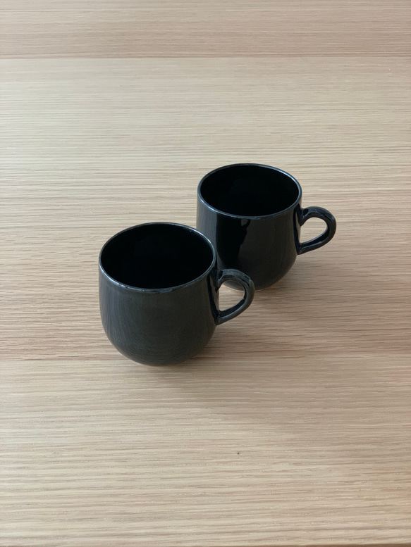 <冬支度ハンドメイド2022>【京焼・清水焼】京都　水野春陽窯　コーヒーカップ（ブラック） 3枚目の画像