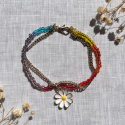 黄緑と黄色のお花のビーズブレスレット ブレスレット Baby Marguerite