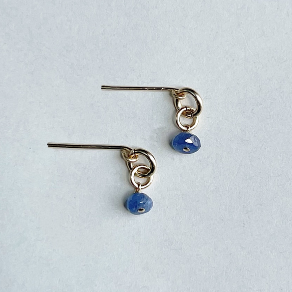 雙圈藍寶石（14KGF）耳環 第1張的照片