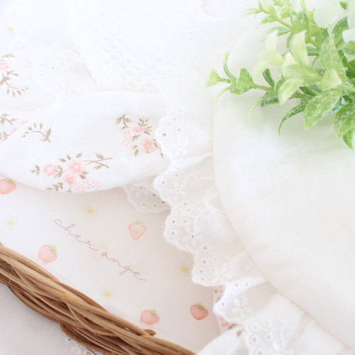 小花柄 うさ耳スタイ(表地ワッフル) 小花柄 うさ耳スタイ(表地ワッフル) スタイ・よだれかけ