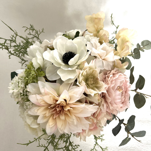 アーティシャルフラワー　ブーケ アーティシャルフラワー芍薬セルリアアネモネクラシカル ブーケ Flower