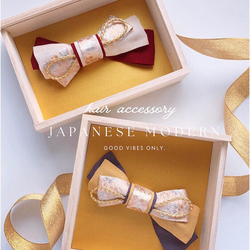 再販 多用途リボン【和モダン髪飾り】金襴 金らん 金 ゴールド 豪華