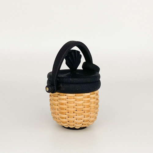 ナンタケットバスケット・蓋付黒ペンダント ペンダントトップ