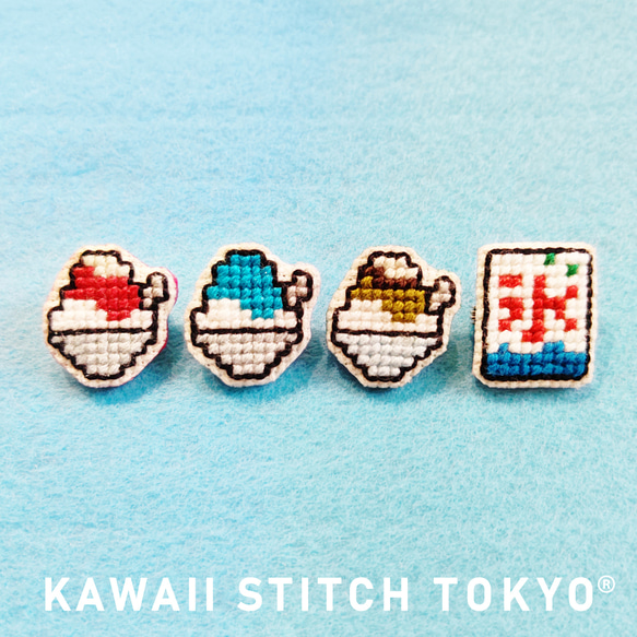 練乳のかき氷【ブローチ】バッチ バッジ スイーツ 食べ物 デザート 夏