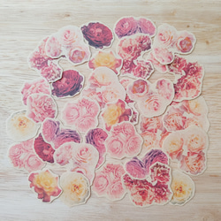 ☆送料無料☆バラのクラフトフレークシール 52枚入り シール KT.craft