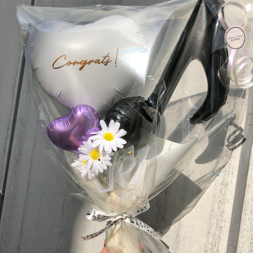 発表会・推し活】モノトーンおんぷ♪ブーケ│バルーンブーケ｜お祝い