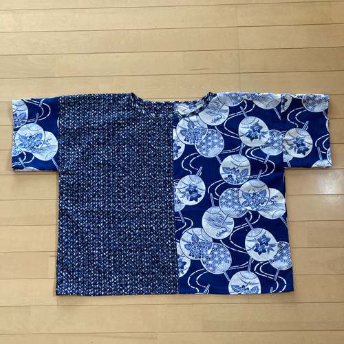 浴衣リメイク】うちわ柄 ゆったりサイズのTシャツ型ブラウス ブラウス  