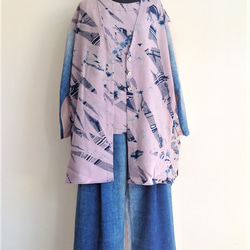 伝統織物のトップブランド塩沢紬（色無地）に本藍染めを施した洋服オリジナルブランド『ツムギンブルー』（マリンパンツ） 11枚目の画像