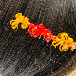 リボンと天然石のコーム 2枚目の画像