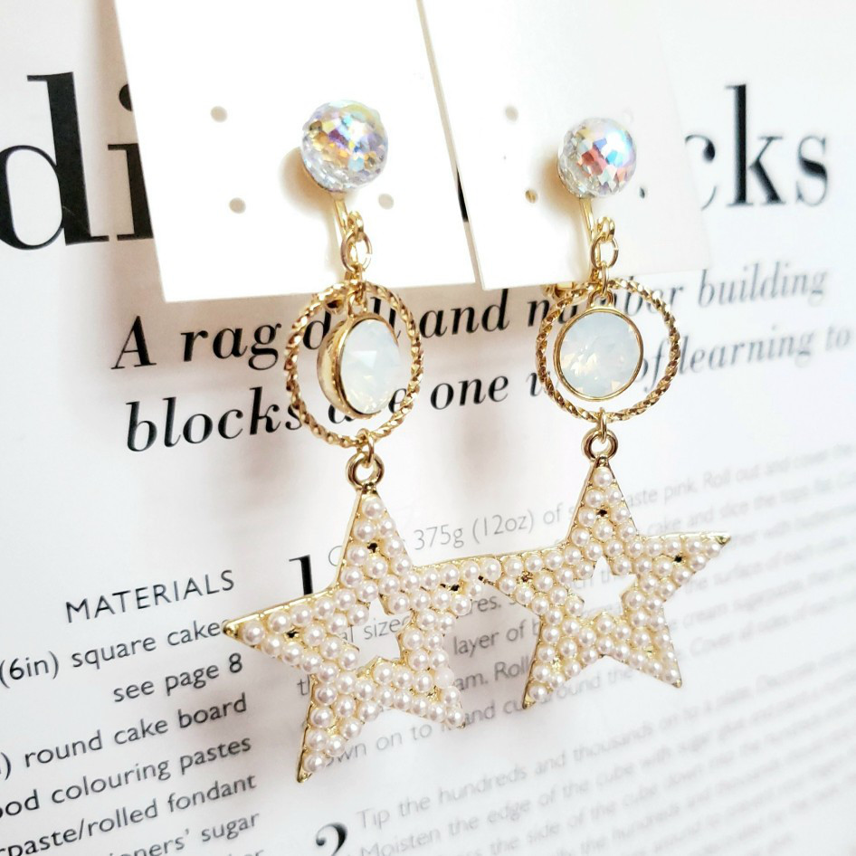 【送料無料】ミラーボールと星のイヤリング