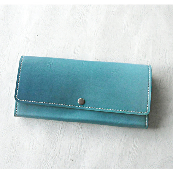 長財布　ペイルブルー（青磁色） 1枚目の画像