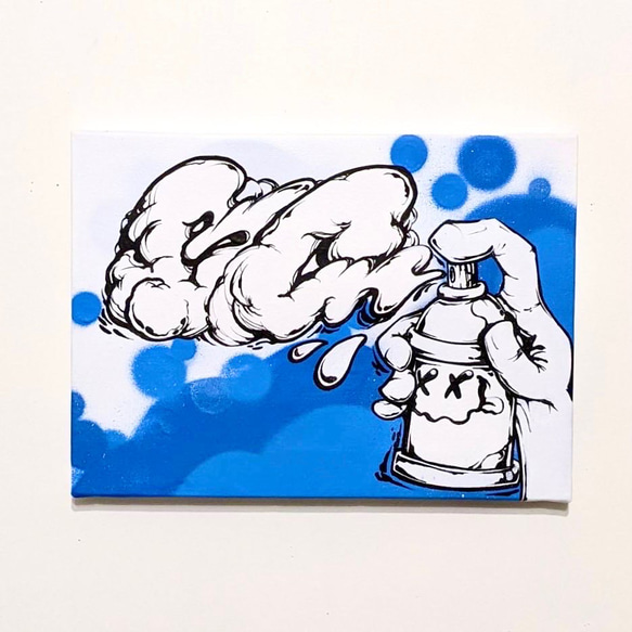 【国内配送】 キャンバス原画 BOMBG 絵画 colours】 the 【Push 33.3㎝×24.2㎝ 絵画