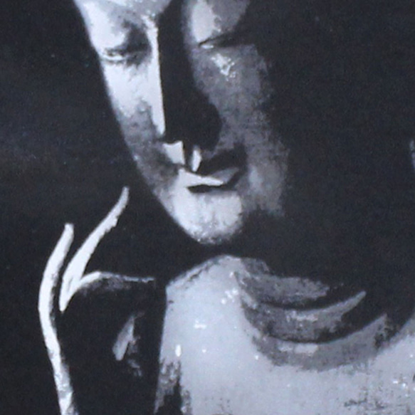 美しい仏像Tシャツ　弥勒菩薩　手染め京友禅　長袖と半袖が選べる 5枚目の画像