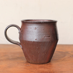 備前焼 コーヒーカップ(野草)・サンギリ　c9-051 2枚目の画像