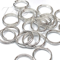 【約250個】2重丸カン6㍉＆8㍉/ｺﾞｰﾙﾄﾞ＆ﾎﾜｲﾄｼﾙﾊﾞｰ　基礎パーツ　マルカン/F-27[送料無料] 5枚目の画像