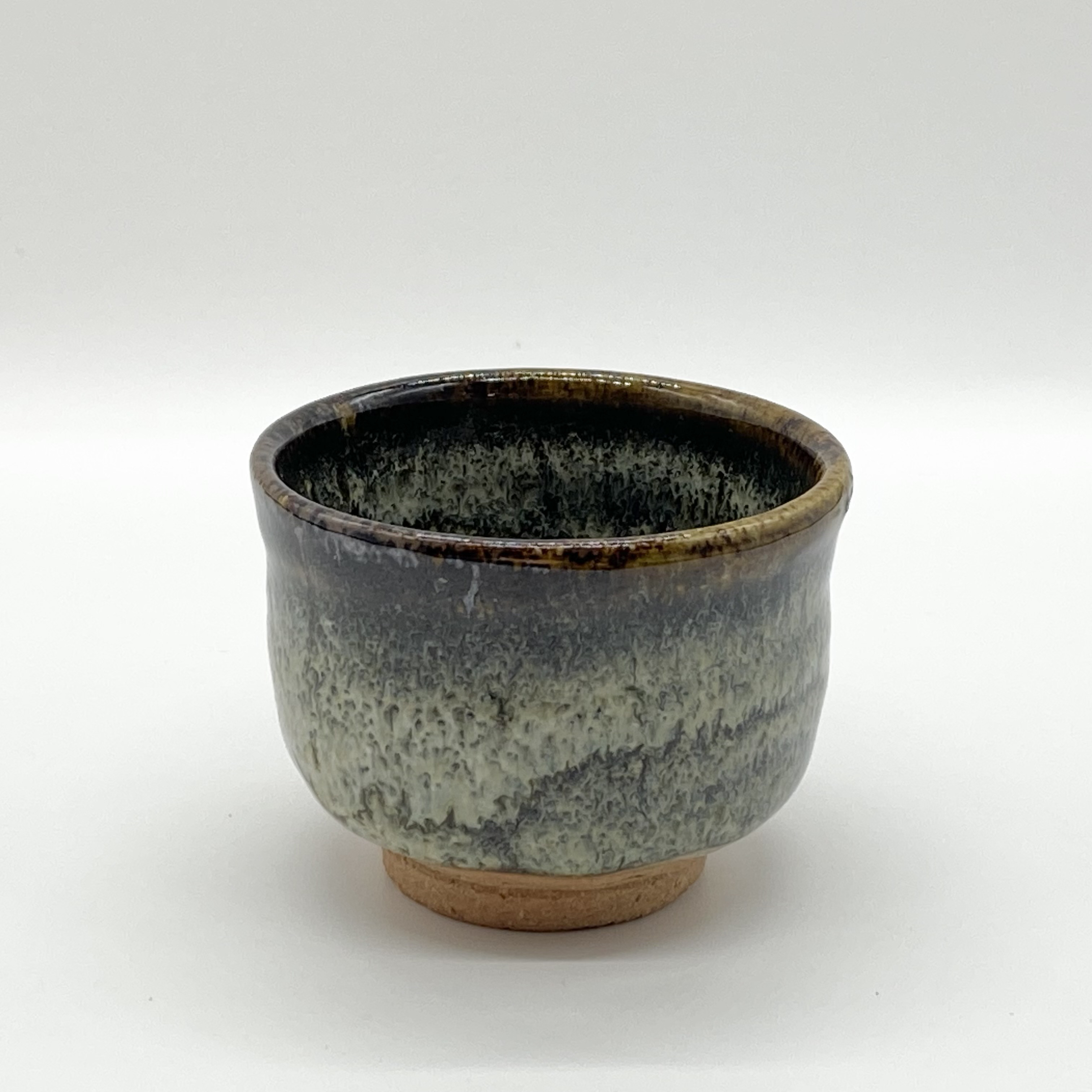 ぐい呑み ちょこ アンティーク 瑠璃釉の 古美術 盃 酒器 古道具