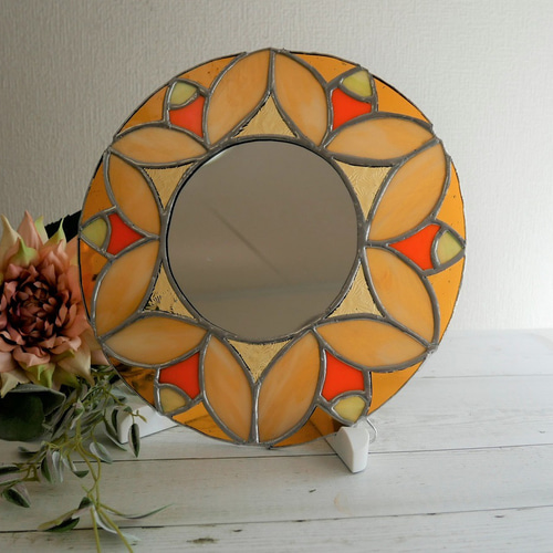 ✴︎:.｡.:レトロな丸鏡（24㎝） *送料無料* ドレッサー・ミラー・鏡台