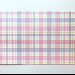 デザインペーパー　タータンチェック　ピンクブルー上質紙10枚 2枚目の画像