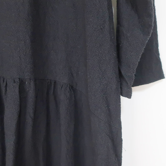 堅挺的棉麻，無透視感❣簡約縮褶連衣裙（M號/共11種顏色） 第7張的照片