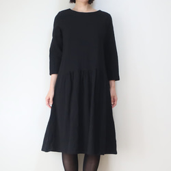 堅挺的棉麻，無透視感❣簡約縮褶連衣裙（M號/共11種顏色） 第3張的照片