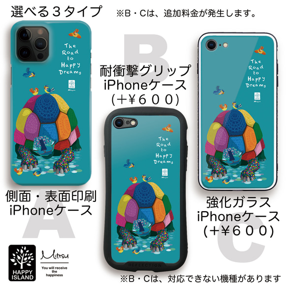 ハッピー♡ iPhoneケース　『HAPPY Road』若き頃の陸ガメ　ロー☆　【送料無料】 3枚目の画像