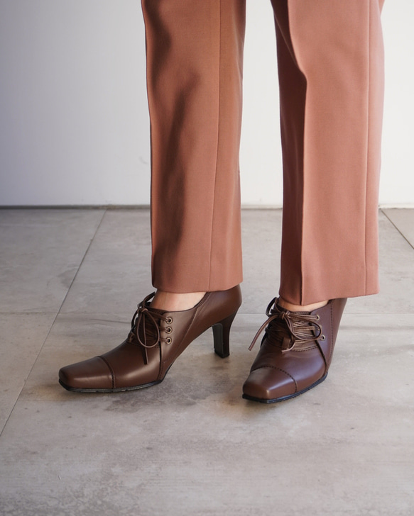 ★zuccotto暢銷款☆人氣繫帶高跟鞋★深棕色 21.5cm-25.5cm 日本產真皮 z3223 第2張的照片