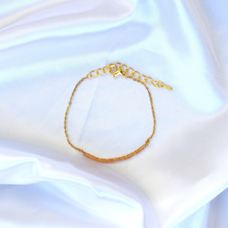 オレンジサファイアブレスレット 超小粒 オレンジサファイア ブレスレット 天然石 シンプル 華奢