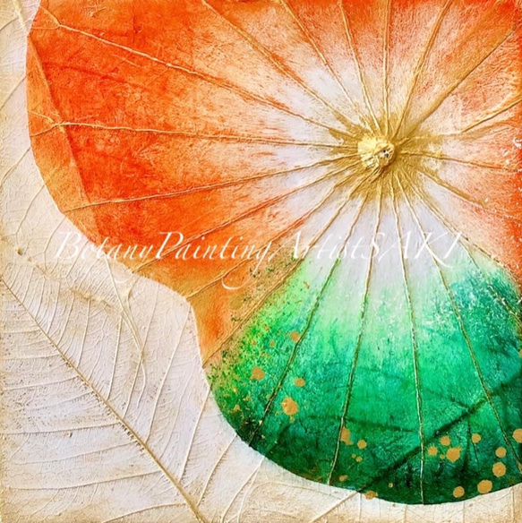【一点もの】オシャレでユニークな蓮の葉ハッピーアート: The beauty of lotus leaf. 2枚目の画像