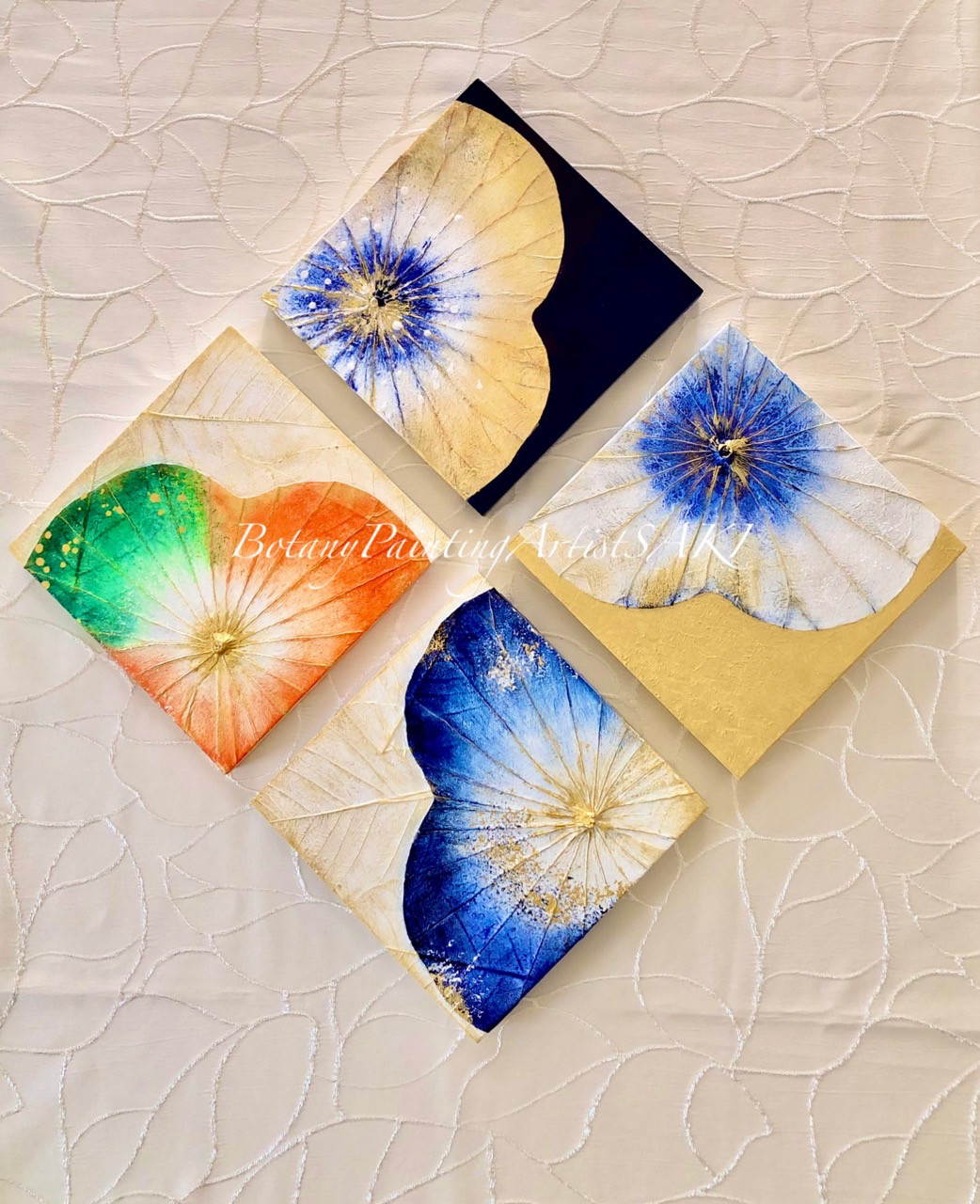 【一点もの】オシャレでユニークな蓮の葉ハッピーアート: The beauty of lotus leaf.