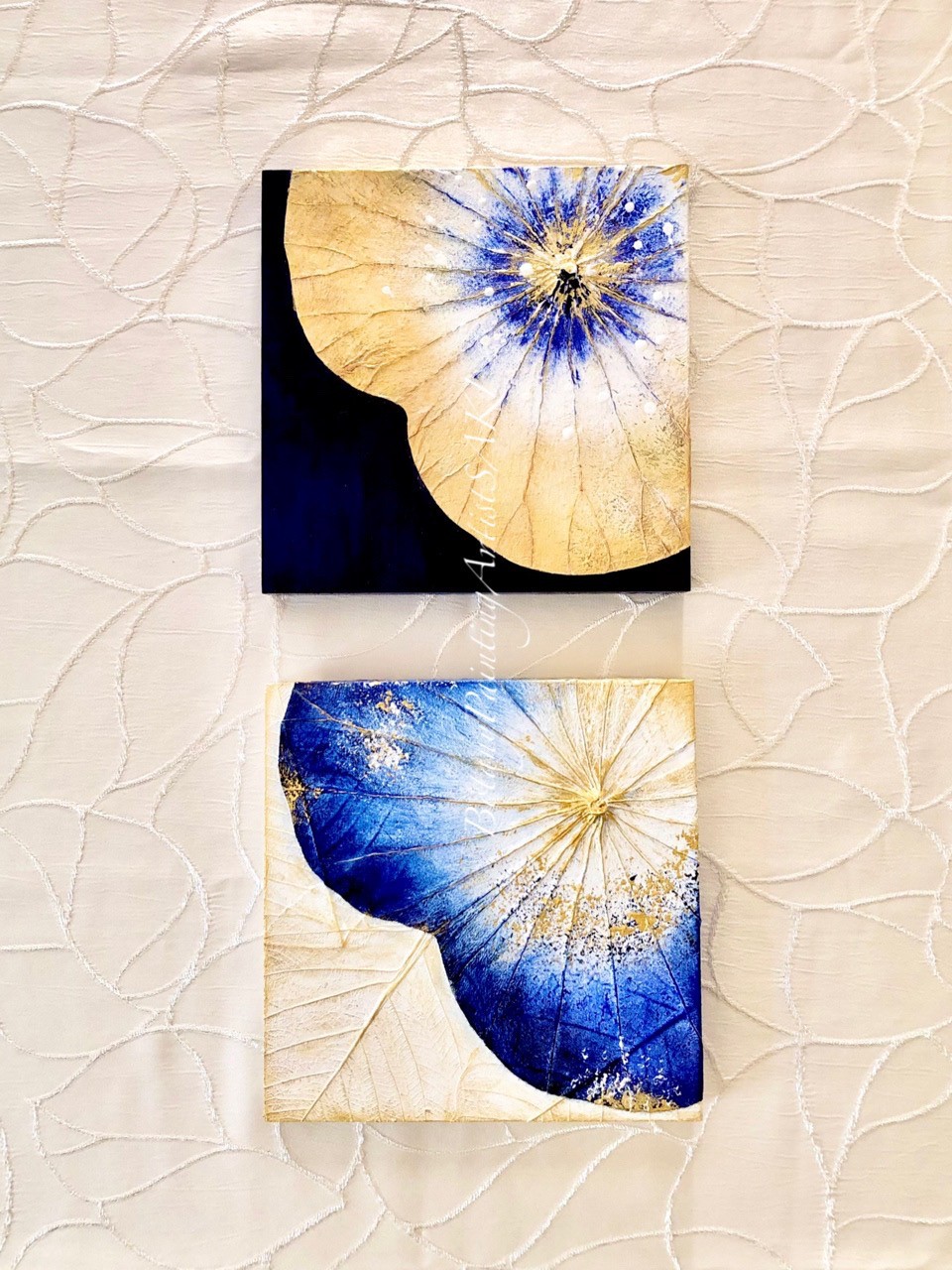 【一点もの】オシャレでユニークな蓮の葉ハッピーアート: The beauty of lotus leaf.