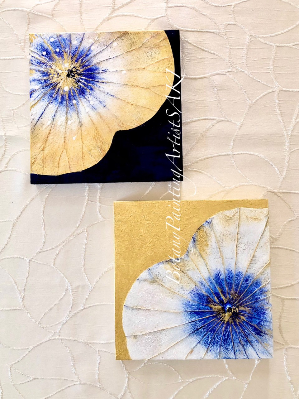 【一点もの】オシャレでユニークな蓮の葉ハッピーアート: The beauty of lotus leaf.