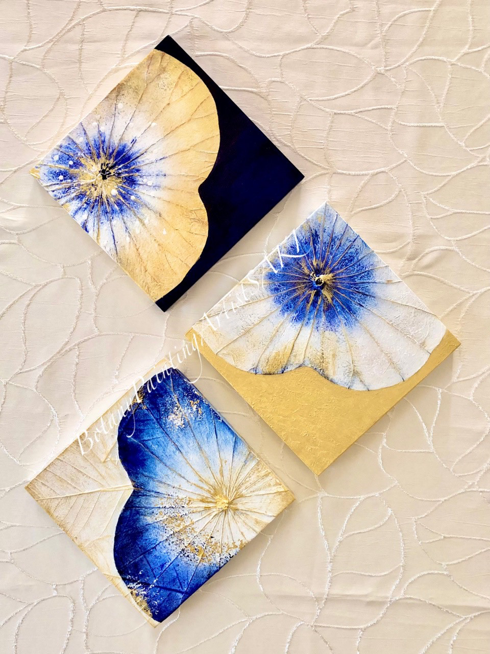 【一点もの】オシャレでユニークな蓮の葉ハッピーアート: The beauty of lotus leaf.