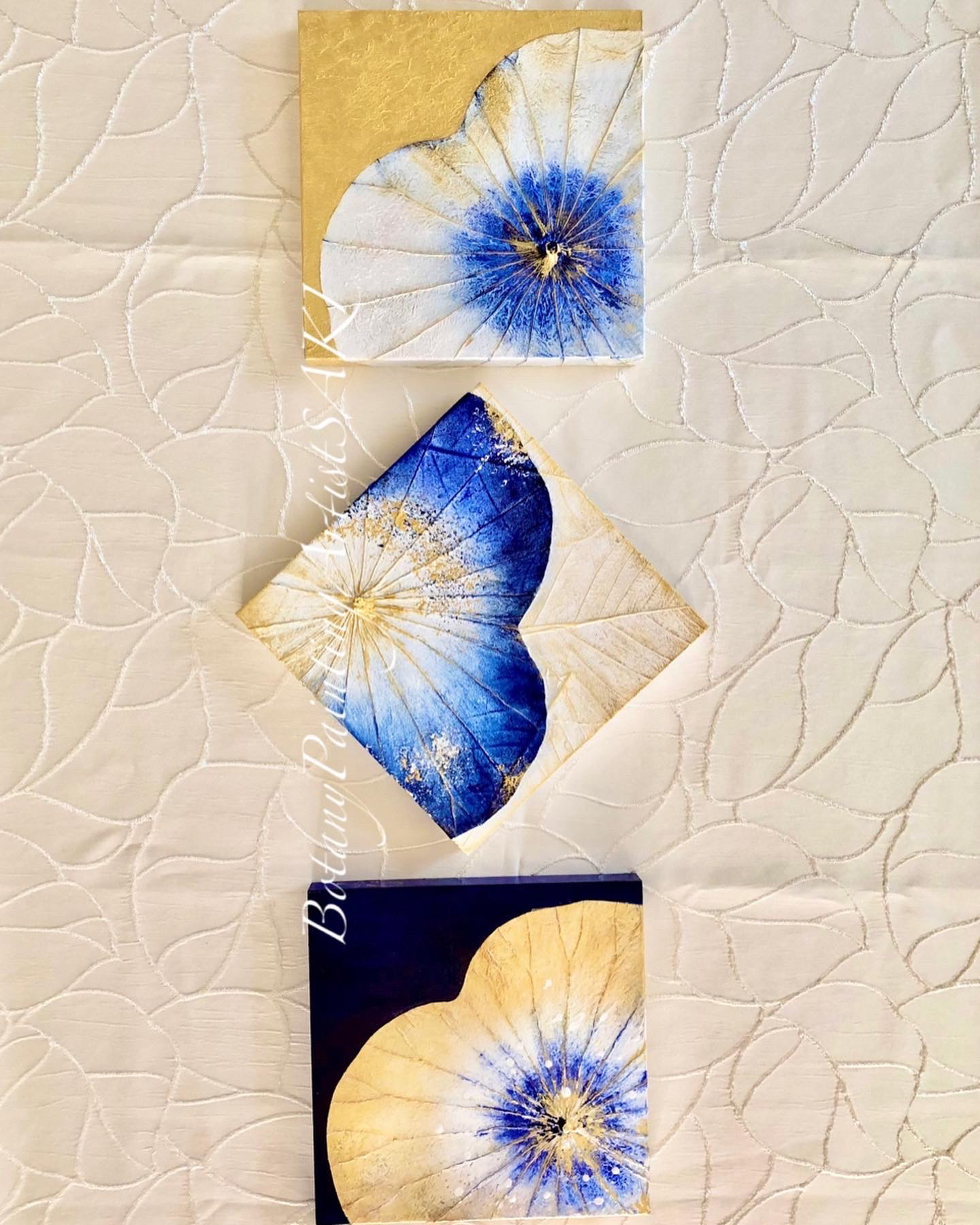 【一点もの】オシャレでユニークな蓮の葉ハッピーアート: The beauty of lotus leaf.