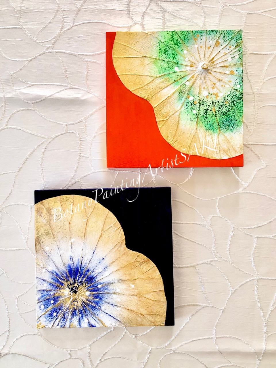 【一点もの】オシャレでユニークな蓮の葉ハッピーアート: The beauty of lotus leaf.