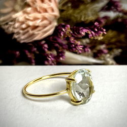 天然石 リング グリーンアメジスト 18KGB silver925 指輪・リング