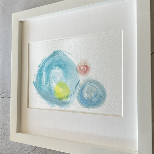 三都 魚の絵 水彩画 金色フレーム 絵画