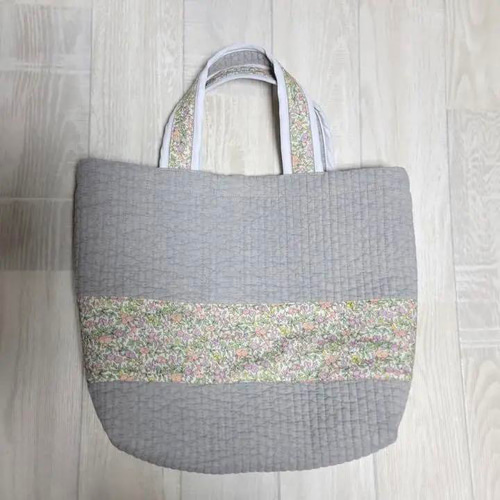 ヌビバッグ リバティA ピンク ラセンビィコットン 花柄 グレー