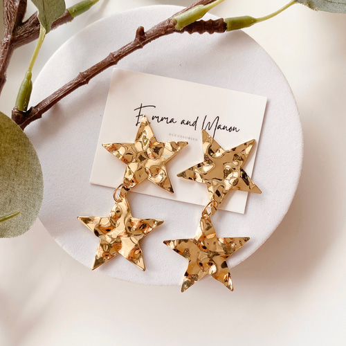 ペイント 星 スクエア 大ぶり転写 ビーズ 大ぶり ピアス 4b9975a284e2413f31417fcce4ec18